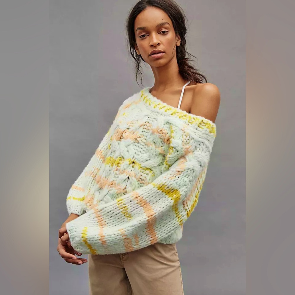 Anthropologie JoJo Cable-Knit Sweater